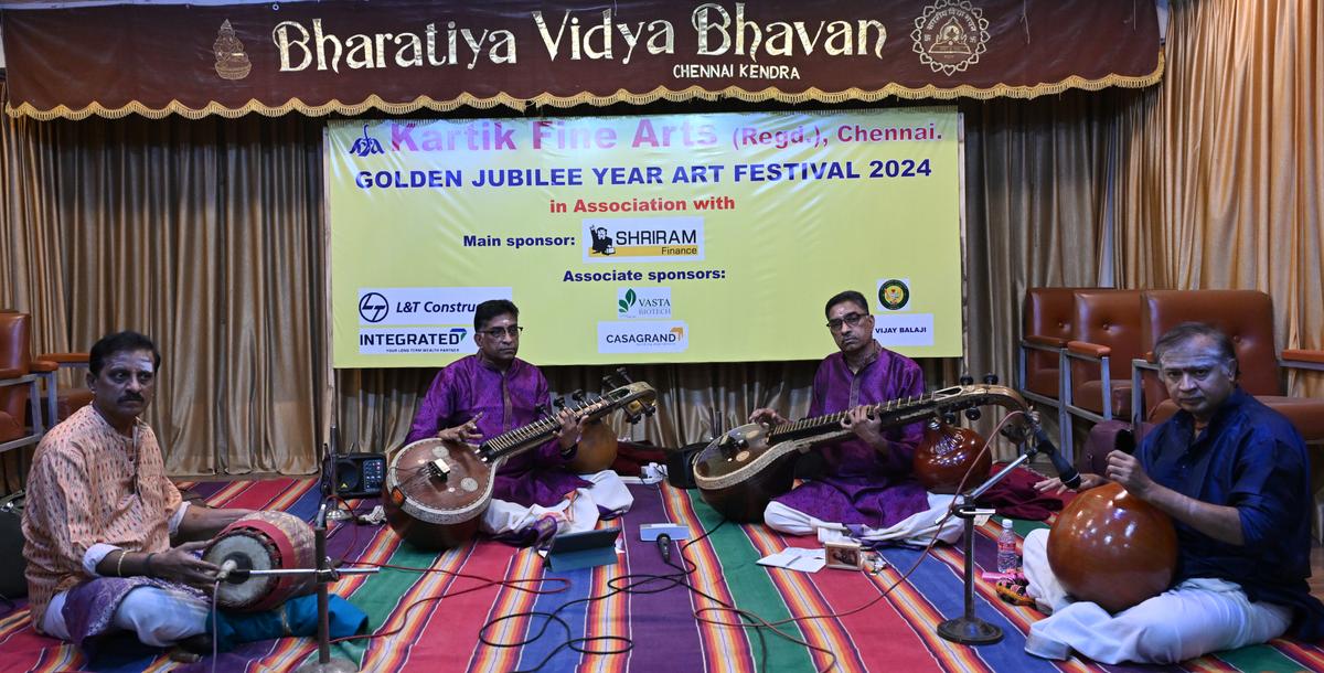 Ramnath Iyer and Gopinath Iyer with Chidambaram S. Balashankar on the mridangam and Adambakkam K. Sankar on the ghatam. 